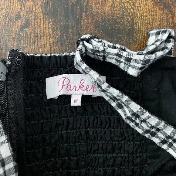 Parker Black & White Gingham Print Dress - Picture 7 of 12